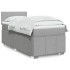 Cama box spring con colchón tela gris claro 100x200
