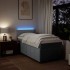 Cama box spring con colchón tela gris claro 100x200