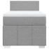 Cama box spring con colchón tela gris claro 100x200
