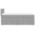 Cama box spring con colchón tela gris claro 100x200