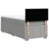 Cama box spring con colchón tela gris claro 100x200