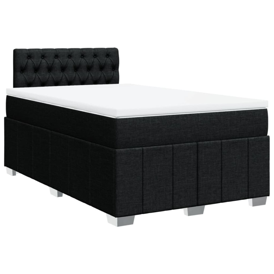 Cama box spring con colchón tela negro 120x190