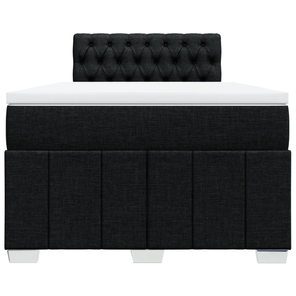 Cama box spring con colchón tela negro 120x190