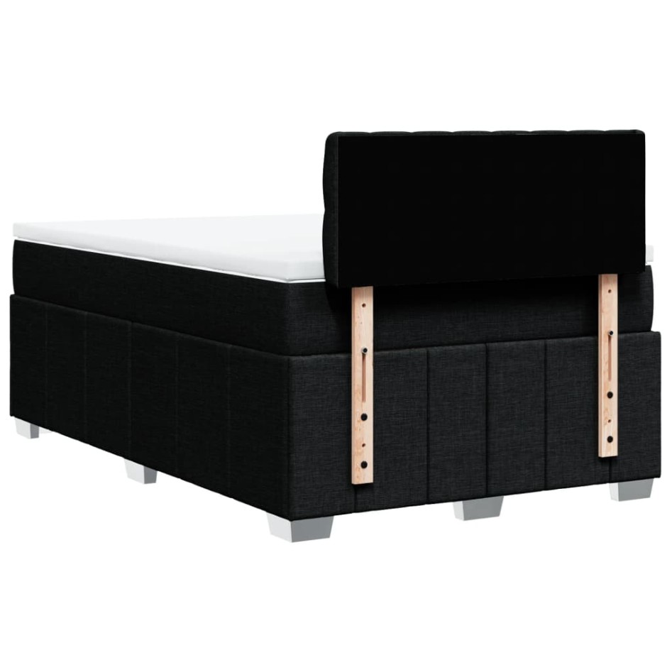 Cama box spring con colchón tela negro 120x190