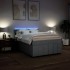 Cama box spring con colchón tela gris claro 140x190