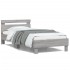 Cama con cabecero madera de ingeniería gris Sonoma 100x200