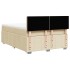 Cama box spring con colchón tela color crema 140x190
