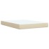 Cama box spring con colchón tela color crema 140x190