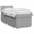Cama box spring con colchón tela gris claro 100x200