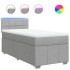 Cama box spring con colchón tela gris claro 100x200