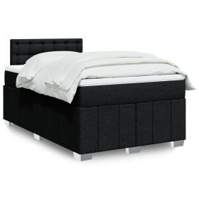 Cama box spring con colchón tela negro 120x190