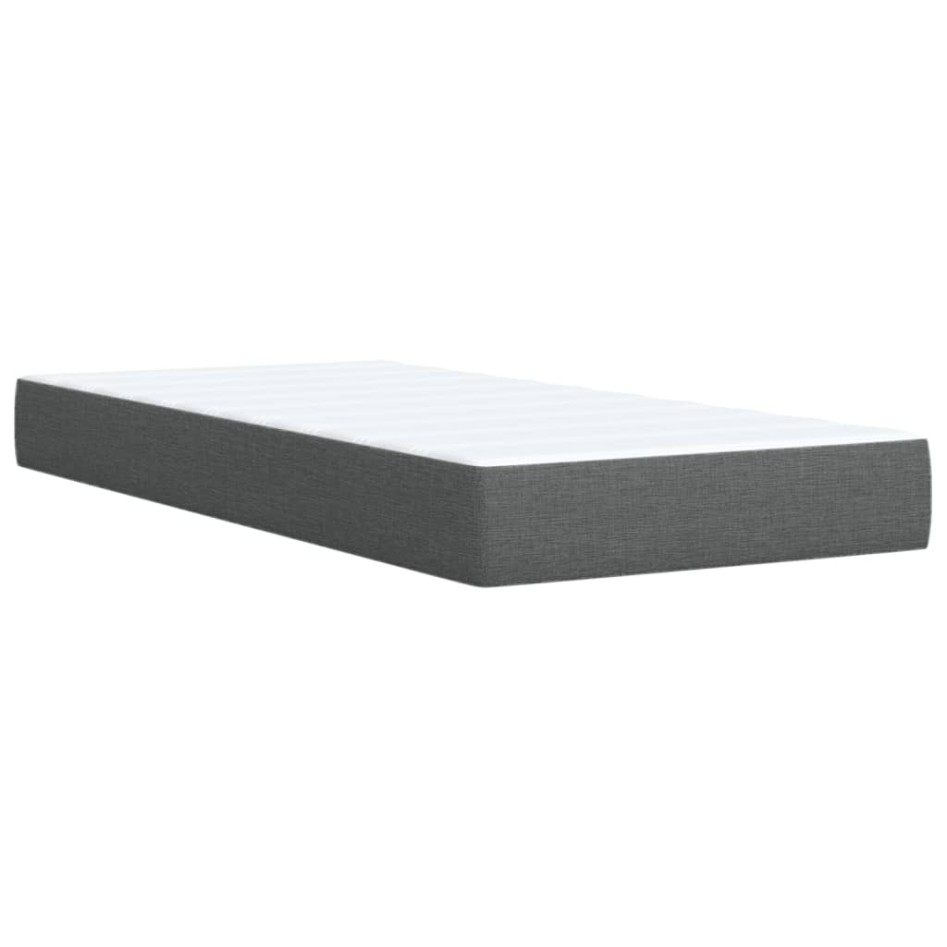 Cama box spring individual con colchón tela gris