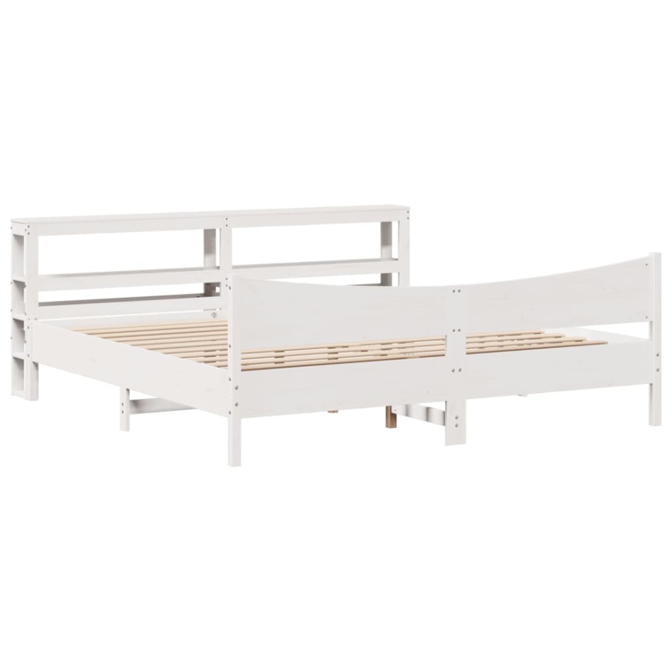 Estructura de cama con cabecero madera de pino blanco