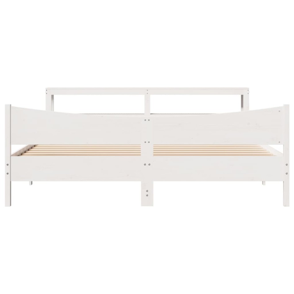 Estructura de cama con cabecero madera de pino blanco