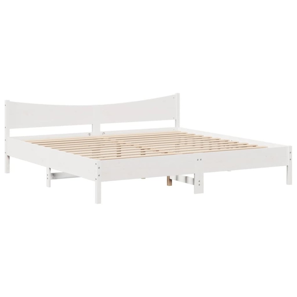 Estructura de cama con cabecero madera de pino blanco