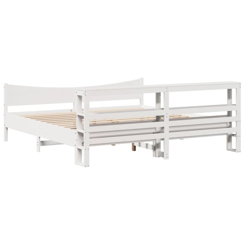 Estructura de cama con cabecero madera de pino blanco