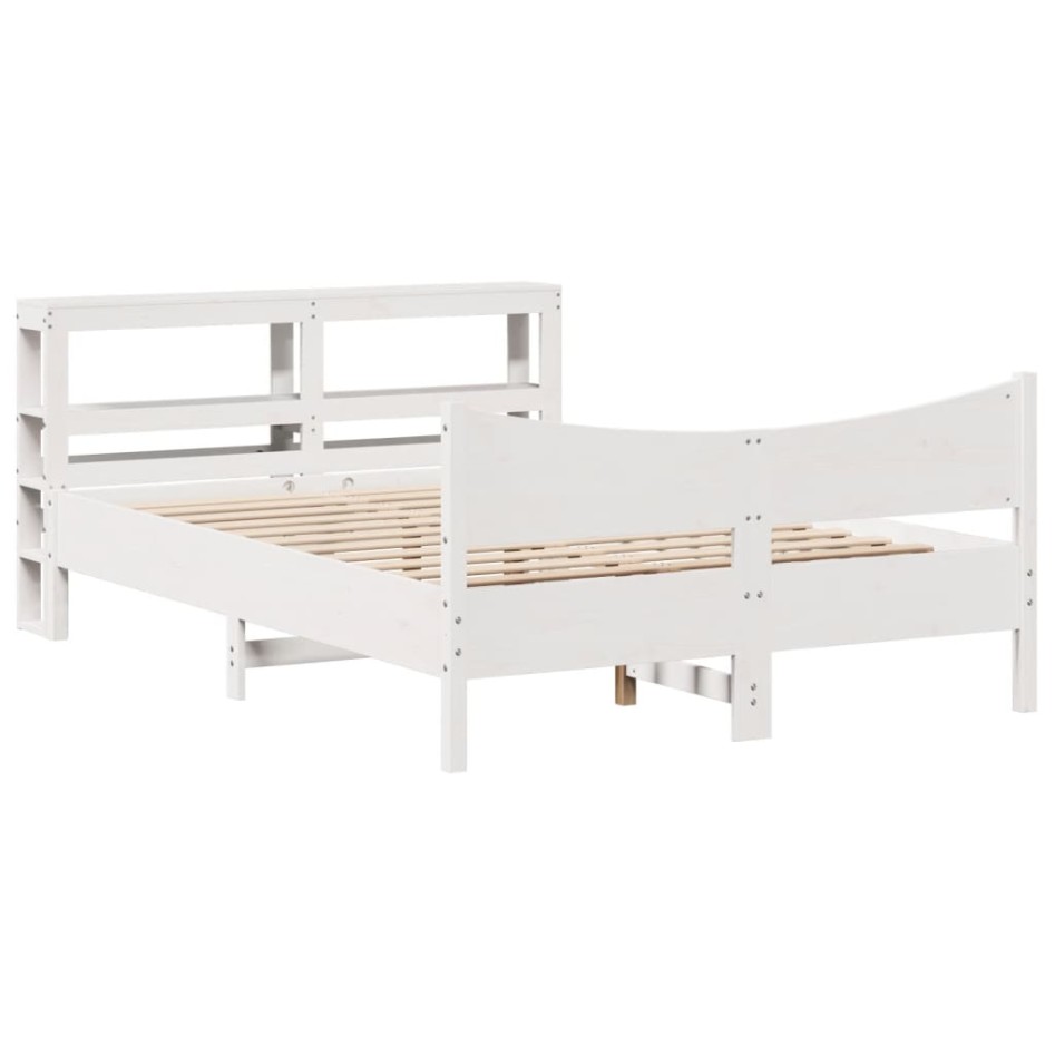 Estructura de cama con cabecero madera de pino blanco