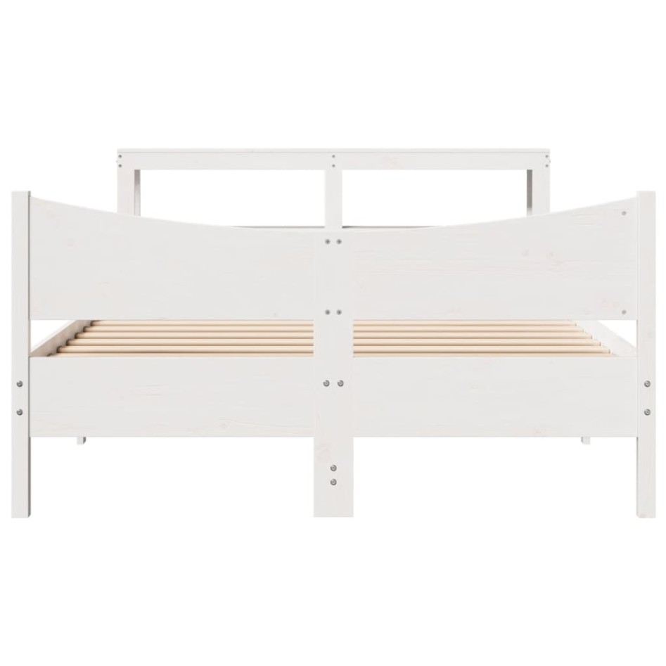 Estructura de cama con cabecero madera de pino blanco