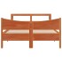 Estructura cama con cabecero madera pino marrón cera 160x200
