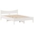 Estructura de cama con cabecero madera pino blanco 135x190