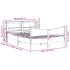 Estructura cama con cabecero madera pino marrón cera 140x190