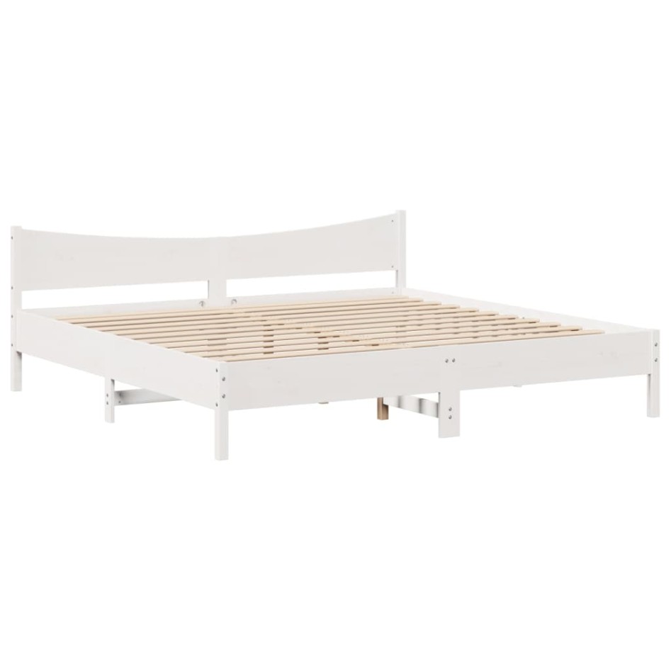Estructura cama cabecero madera maciza pino blanco 180x200