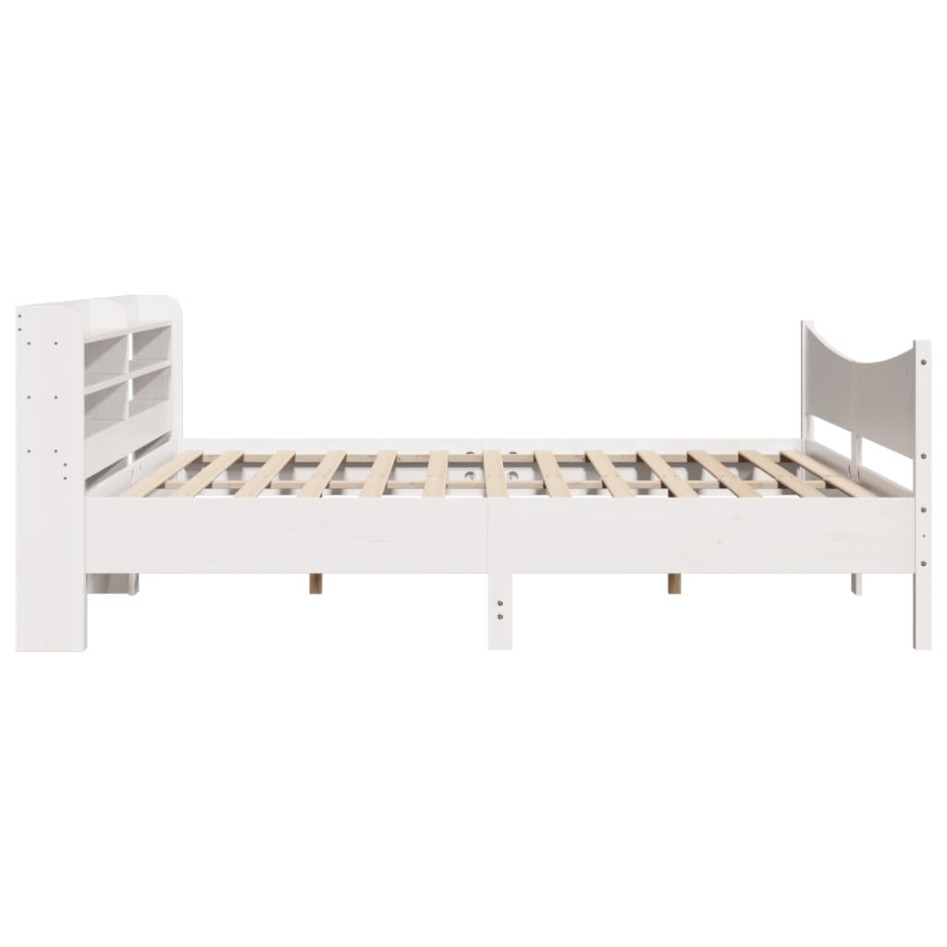 Estructura cama cabecero madera maciza pino blanco 180x200