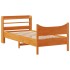 Estructura cama con cabecero madera pino marrón cera 90x200