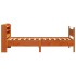 Estructura cama con cabecero madera pino marrón cera 90x200