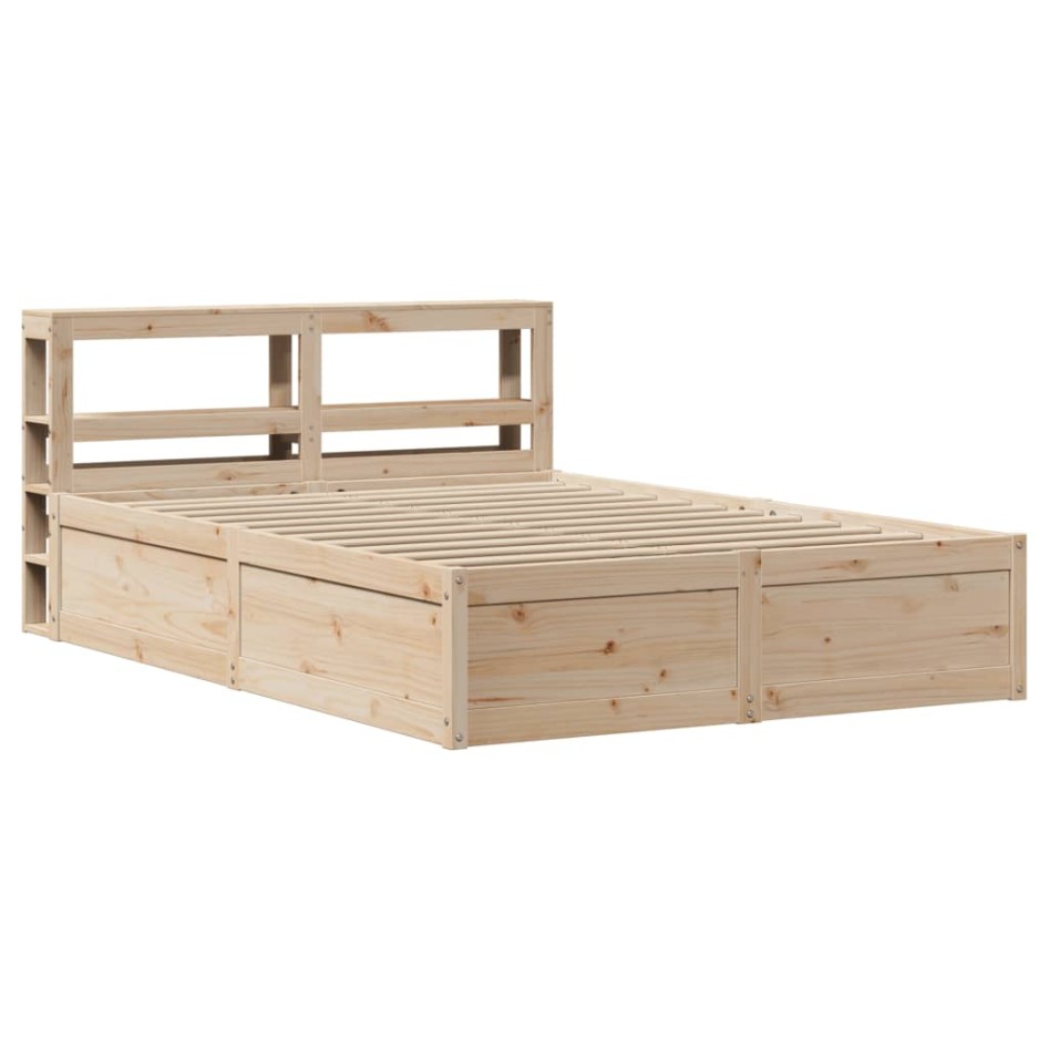 Estructura de cama con cabecero madera maciza pino 120x190