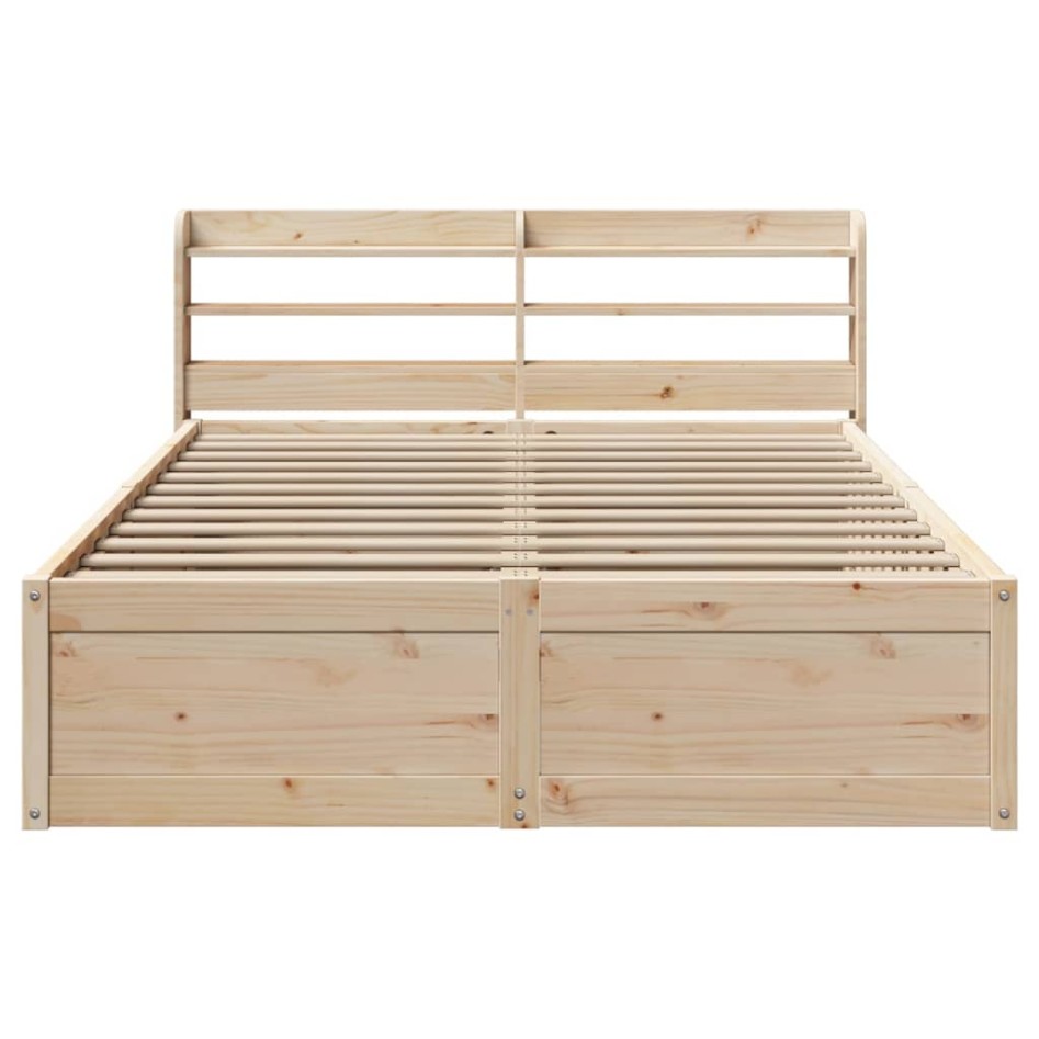 Estructura de cama con cabecero madera maciza pino 140x200