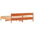 Cama sin colchón madera maciza de pino marrón cera 160x200