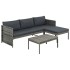 Set muebles de jardín 3 piezas con cojines ratán sintético
