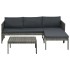 Set muebles de jardín 3 piezas con cojines ratán sintético
