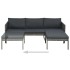 Set muebles de jardín 3 piezas con cojines ratán sintético