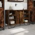 Armario lavabo baño madera ingeniería roble ahumado 91x35x60