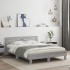 Estructura de cama cabecero y luces LED gris Sonoma 140x200