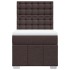 Cama box spring con colchón tela marrón oscuro 80x200