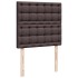 Cama box spring con colchón tela marrón oscuro 80x200