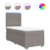 Cama box spring con colchón tela gris taupe 90x190