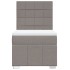 Cama box spring con colchón tela gris taupe 90x190