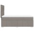 Cama box spring con colchón tela gris taupe 90x190