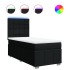 Cama box spring con colchón tela negro 90x190