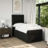 Cama box spring con colchón tela negro 90x190