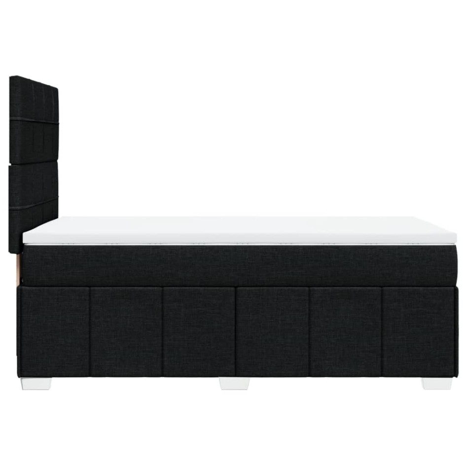 Cama box spring con colchón tela negro 90x190