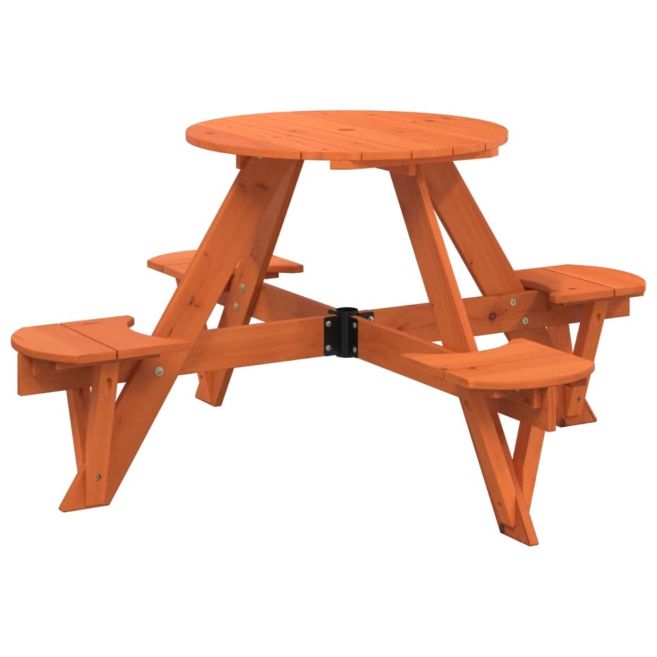 Mesa de picnic para 4 niños agujero para sombrilla madera