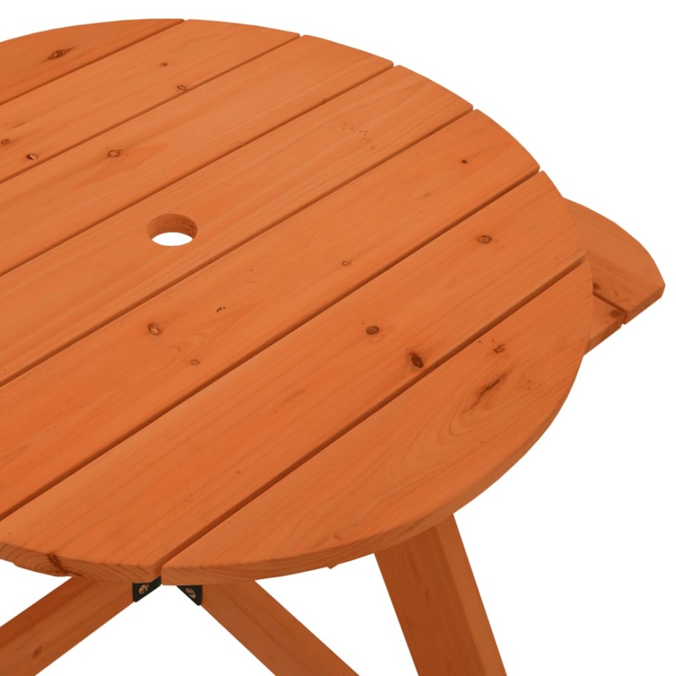 Mesa de picnic para 4 niños agujero para sombrilla madera