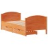 Estructura de cama sin colchón madera de pino marrón 90x200