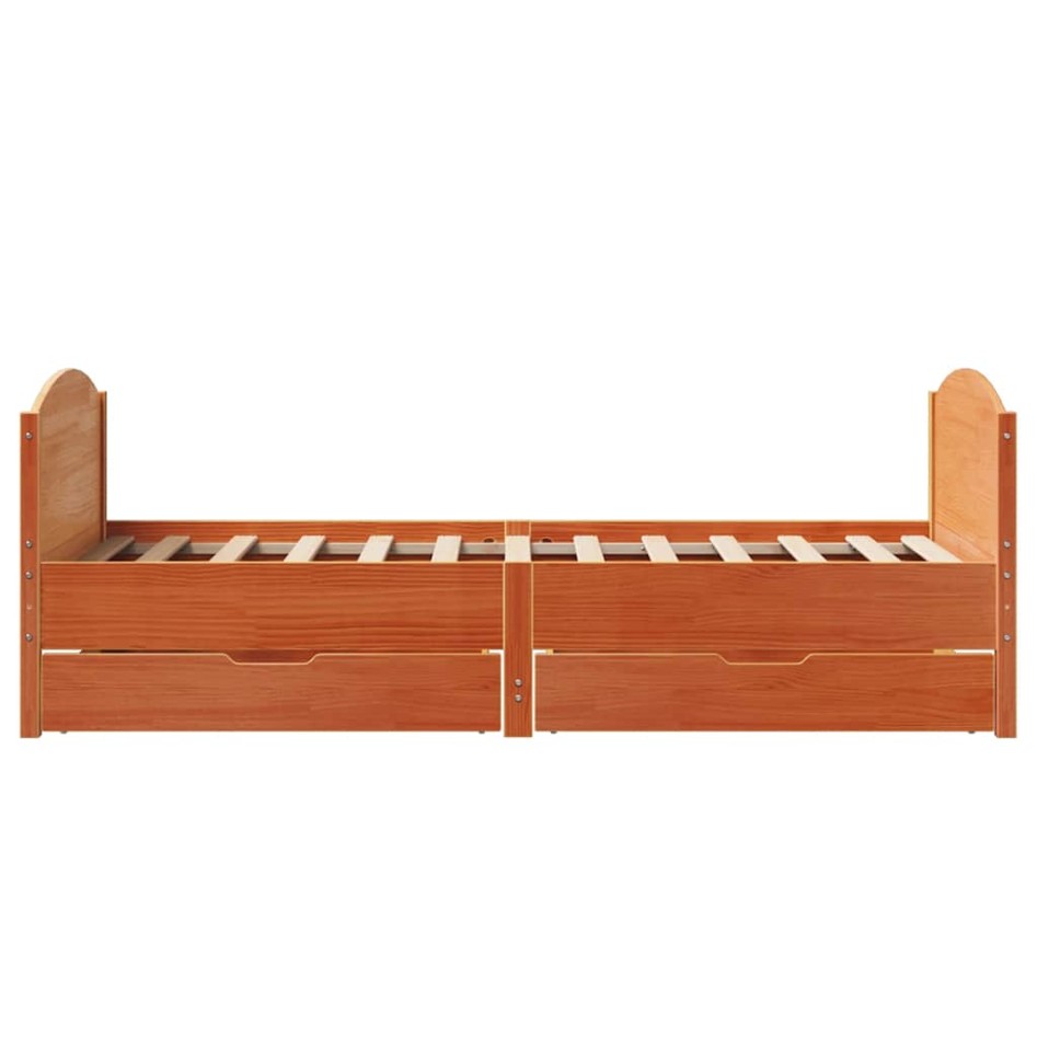 Estructura de cama sin colchón madera de pino marrón 90x200