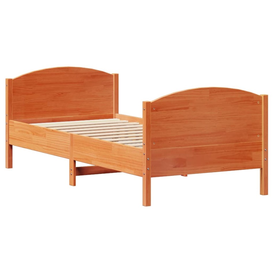 Estructura de cama sin colchón madera de pino marrón 90x200